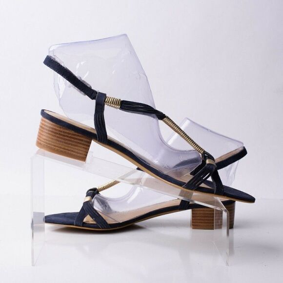 Talbots Peyton2 Womens Blue Suede T-Strap Sandals Sz 11 Open Toe Slingbacks New - Picture 3 of 9